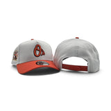 White Baltimore Orioles Orange Curved Brim Gray Bottom 50th Anniversary Side Patch New Era A-Frame 9Forty Snapback