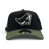 Black Los Angeles Angels Olive Green Curved Brim Gray Bottom 50th Anniversary New Era 9Fifty A-Frame Snapback