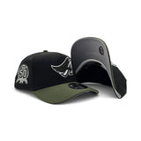 Black Los Angeles Angels Olive Green Curved Brim Gray Bottom 50th Anniversary New Era 9Fifty A-Frame Snapback
