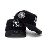 Navy Blue New York Yankees Rose Logo Curved Brim Gray Bottom 1949 World Series Side Patch New Era 9Forty Snapback