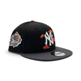 Black New York Yankees Cloud Logo Dark Gray Visor Gray Bottom 1999 World Series Side Patch New Era 9Fifty Snapback