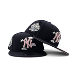 Navy Blue New York Yankees Cloud Logo Pink Bottom 1999 World Series Side Patch New Era 9Fifty Snapback
