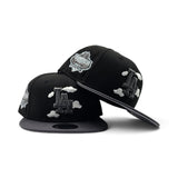 Black Los Angeles Dodgers Cloud Logo Dark Gray Visor Gray Bottom 40th Anniversary Side Patch New Era 9Fifty Snapback