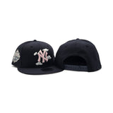 Navy Blue New York Yankees Cloud Logo Pink Bottom 1999 World Series Side Patch New Era 9Fifty Snapback