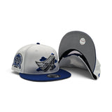 White Los Angeles Angels Cloud Logo Royal Blue Visor Gray Bottom 50th Anniversary Red Bottom 9Fifty New Era Snapback