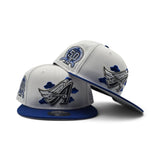 White Los Angeles Angels Cloud Logo Royal Blue Visor Gray Bottom 50th Anniversary Red Bottom 9Fifty New Era Snapback