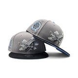 Gray Los Angeles Angels Cloud Logo Black Visor Icy Blue Bottom 50th Anniversary Red Bottom 9Fifty New Era Snapback