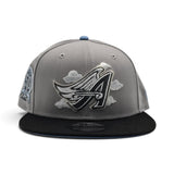 Gray Los Angeles Angels Cloud Logo Black Visor Icy Blue Bottom 50th Anniversary Red Bottom 9Fifty New Era Snapback