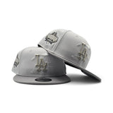 White Los Angeles Dodgers Cloud Logo Light Gray Visor Gray Bottom 40th Anniversary Side Patch New Era 9Fifty Snapback