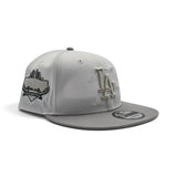 White Los Angeles Dodgers Cloud Logo Light Gray Visor Gray Bottom 40th Anniversary Side Patch New Era 9Fifty Snapback