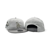 White Los Angeles Dodgers Cloud Logo Light Gray Visor Gray Bottom 40th Anniversary Side Patch New Era 9Fifty Snapback
