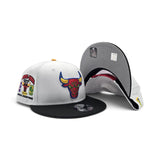 Matching White Chicago Bulls Black Visor Gray Bottom Three Time World Champions Side Patch New Era 9Fifty Snapback For Miro 7