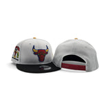 Matching White Chicago Bulls Black Visor Gray Bottom Three Time World Champions Side Patch New Era 9Fifty Snapback For Miro 7