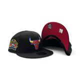 Matching Black Chicago Bulls Red Bottom 1996 NBA Champions New Era 9Fifty Snapback For Miro 7