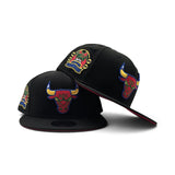 Matching Black Chicago Bulls Red Bottom 1996 NBA Champions New Era 9Fifty Snapback For Miro 7