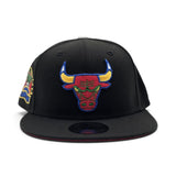 Matching Black Chicago Bulls Red Bottom 1996 NBA Champions New Era 9Fifty Snapback For Miro 7