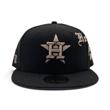 Black Houston Astros New Era Heritage Collection 59Fifty Fitted