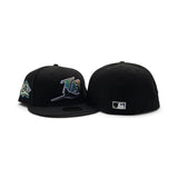 Black Tampa Bay Rays Gray Bottom 10 Seasons Side Patch New Era 59Fifty Fitted