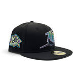 Black Tampa Bay Rays Gray Bottom 10 Seasons Side Patch New Era 59Fifty Fitted