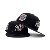 Navy Blue New York Yankees Rose Logo Pink Bottom New Era 2000 Subway Series Side Patch 59Fifty Fitted