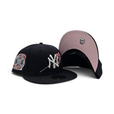 Navy Blue New York Yankees Rose Logo Pink Bottom New Era 2000 Subway Series Side Patch 59Fifty Fitted