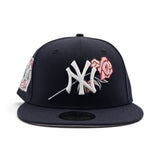 Navy Blue New York Yankees Rose Logo Pink Bottom New Era 2000 Subway Series Side Patch 59Fifty Fitted