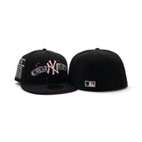 Black New York Yankees Chain Logo Red Bottom 27X World Series Champions List Side Patch New Era 59Fifty Fitted