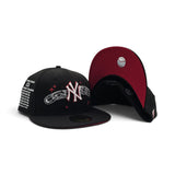 Black New York Yankees Chain Logo Red Bottom 27X World Series Champions List Side Patch New Era 59Fifty Fitted