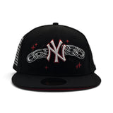 Black New York Yankees Chain Logo Red Bottom 27X World Series Champions List Side Patch New Era 59Fifty Fitted