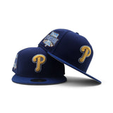 Dark Royal Blue Philadelphia Phillies Light Royal Blue Visor Gray Bottom 1996 All Star Game Side Patch New Era 59Fifty Fitted