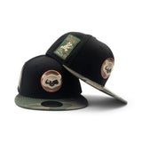 Black Chicago Cubs Woodland Camo Visor Green Bottom Be Alert Foul Balls Side Patch New Era 59Fifty Fitted