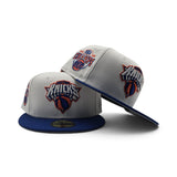 White New York Knicks Royal Blue Visor Gray Bottom 2026 Champs Side Patch New Era 59Fifty Fitted