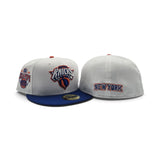 White New York Knicks Royal Blue Visor Gray Bottom 2026 Champs Side Patch New Era 59Fifty Fitted