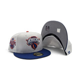 White New York Knicks Royal Blue Visor Gray Bottom 2026 Champs Side Patch New Era 59Fifty Fitted