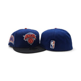 Royal Blue New York Knicks Black Visor Gray Bottom 3X NBA Champions Side Patch New Era 59Fifty Fitted