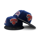 Royal Blue New York Knicks Black Visor Gray Bottom 3X NBA Champions Side Patch New Era 59Fifty Fitted