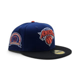 Royal Blue New York Knicks Black Visor Gray Bottom 3X NBA Champions Side Patch New Era 59Fifty Fitted