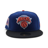 Royal Blue New York Knicks Black Visor Gray Bottom 3X NBA Champions Side Patch New Era 59Fifty Fitted
