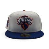 White New York Knicks Royal Blue Visor Gray Bottom 2026 Champs Side Patch New Era 59Fifty Fitted