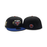 Black  2025-2026 New York Knicks Champions Royal Blue Visor Gray Bottom Trophy Side Patch New Era 59Fifty Fitted