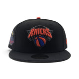 Black New York Knicks Gray Bottom 2025-2026 Champs Side Patch New Era 59Fifty Fitted