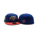 Royal Blue 2025-2026 New York Knicks Champions Orange Visor Gray Bottom Trophy Side Patch New Era 59Fifty Fitted