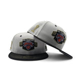 White 2025-2026 New York Knicks Champions Black Visor Gray Bottom Trophy Side Patch New Era 59Fifty Fitted