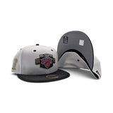 White 2025-2026 New York Knicks Champions Black Visor Gray Bottom Trophy Side Patch New Era 59Fifty Fitted