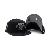 Black 2025-2026 New York Knicks Champions Gray Bottom Trophy Side Patch New Era 59Fifty Fitted