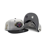 White 2025-2026 New York Knicks Champions Black Visor Gray Bottom Trophy Side Patch New Era 9Fifty Snapback