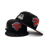 Black New York Knicks Orange Bottom 2025-2026 First Ever NBA & Emirates NBA Cup Finals Champions Side Patch New Era 9Fifty Snapback