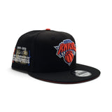 Black New York Knicks Orange Bottom 2025-2026 First Ever NBA & Emirates NBA Cup Finals Champions Side Patch New Era 9Fifty Snapback