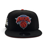 Black New York Knicks Orange Bottom 2025-2026 First Ever NBA & Emirates NBA Cup Finals Champions Side Patch New Era 9Fifty Snapback