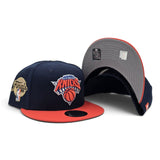 Navy Blue New York Knicks Orange Visor Gray Bottom 2026 Finals Participation Side Patch New Era 9Fifty Snapback